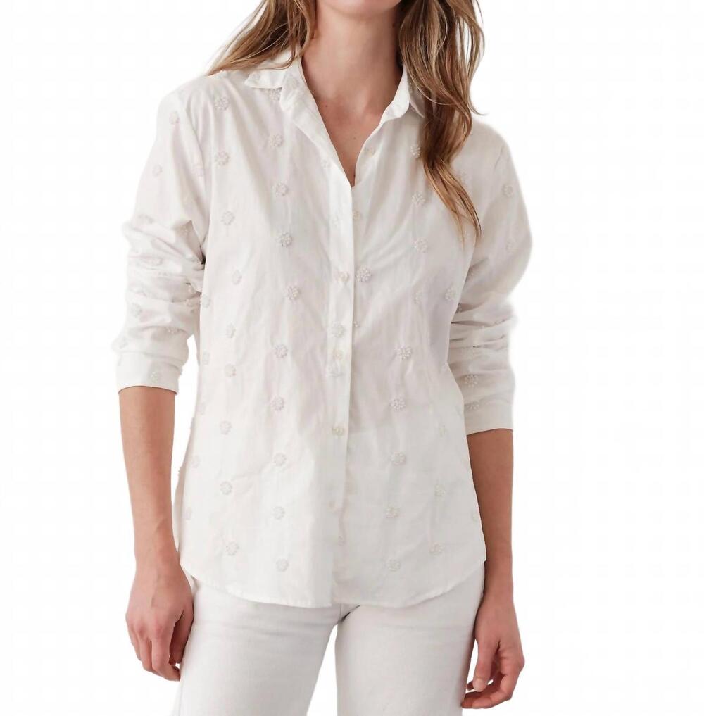 NEW CISSA classic shirt in white pearl rounds